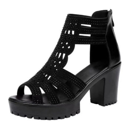New Women's Fish Mouth Shoes Wedges Hollow Out  Anti slip Sandals Ladies Casual Low Heel Sandals Fashion open toe Mujer Footwear