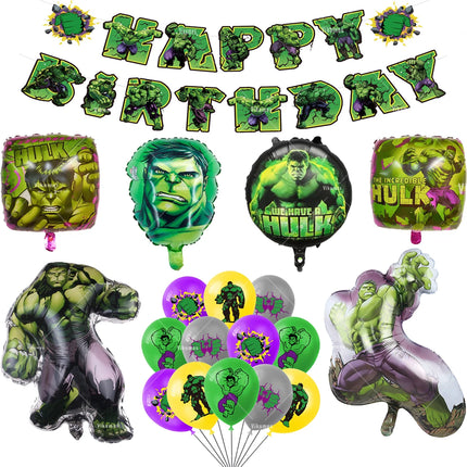 The Avengers Hulk Latex Balloon Superhero Foil Ballons Green Anger Cake Topper Happy Birthday Banner Party Decor Kids Gift Toys