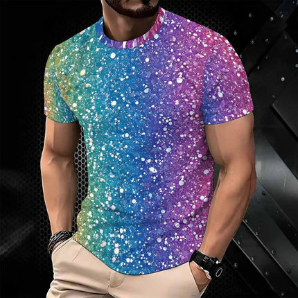 Men Print T Shirt Short Sleeve Crew Neck Casual Summer Fashion Tees Tops For Daily Outdoor Wear