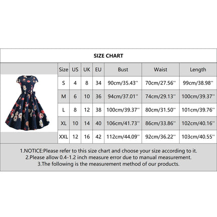 Women Summer Dress Floral Print Vintage 1950s 60s Rockabilly Party Dresses Retro Chic Short Sleeve Bow Belt A Line Vestido Mujer