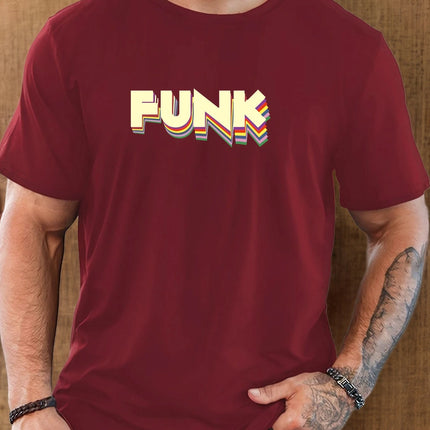 Men's T-Shirt 2025 New Arrival Retro Funk Graphic Vibrant 3D Typography Colorful Print Stylish Top Daily Casual