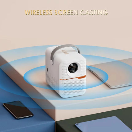Portable Android 10.0 Smart Projector Allwinner H700 2GB+8GB 400Lumen 1280*720P 4K Supported 2.4G WiFi BT HD-IN Projector
