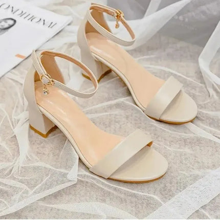 2026 New Summer High Heels Women Roman Shoes Thick With Open Toe Sandals Women's Shoes Small Size 31 32 33 40 European Style