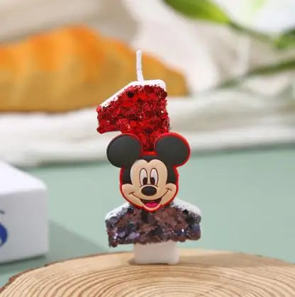 Hot Mickey Minnie Mouse  CandleHappy Birthday Number 0-9 Candles Cartoon Cake Cupcake Topper Party Decoration Supplies DIY Gifts