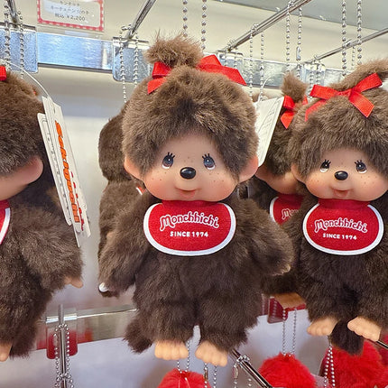 Cute Monchhichi Baby Doll Keychain Birthday Party Gift Monchhichi Hanging Pendant Doll for Bags Cartoon Monkey Pendant