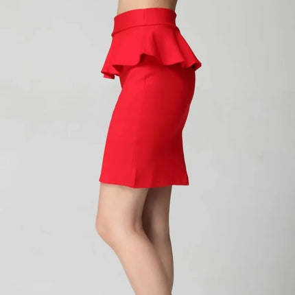 Women Ruffles Slim Stretch High Waist pencil Skirt Plus Size Clothes skirts