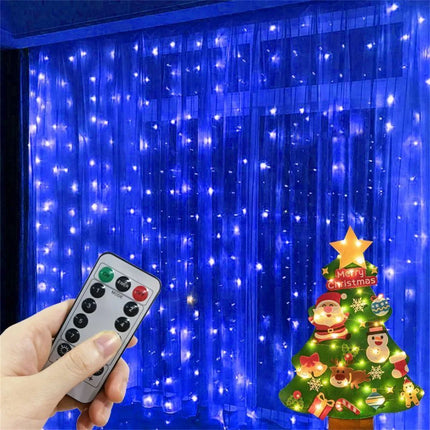 Remote Control Festoon Curtain 100/600LED String Lights Garland USB Fairy Garland Lights Christmas Decoration Bedroom Home Party