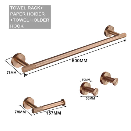 Brushed Rose Gold Brass Knurled Toilet Brush Holder Toilet Paper Holder Towel Bar Rail Rack Hanger Hook Soap Dish Hardware Set