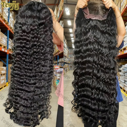 30 40 Inch Water Wave Lace Front Wig 4x4 5x5 Deep Wave Glueless Closure Wig Brazilian 13x6 HD Curly Lace Frontal Human Hair Wigs