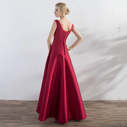 Satin Elegant Long Prom Evening Guest Summer Dresses For Women 2023 Sexy Host Wedding Bridesmaid Party Ball Gown Maxi Vestidos