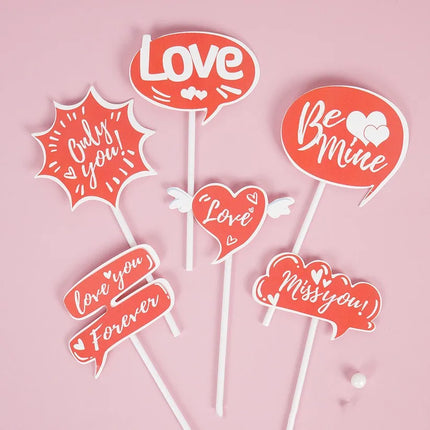 Couples Kiss Heart Love Bear Cake Cupcake Topper Happy Birthday Valentine's Day Party Dessert Wedding Decor Baking Supplies
