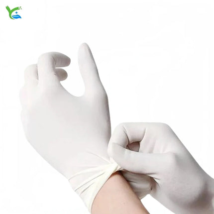 Wholesale Disposable Latex Gloves White Food Grade Powder-Free Multi-Purpose Kitchen Gloves for Cooking, Dishwashing, Cleaning