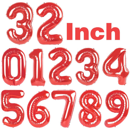 32Inch Multicolor Number 7 Balloon Large Number Balloons 0-9 Boys Girls Birthday Decoration Women Men Party Anniversary Supplies