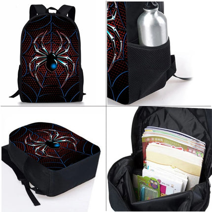 Spider Pattern Three Piece Set Backpacks For Boy And Girls Best Gifts 3D Cartoon School Backpack For Children