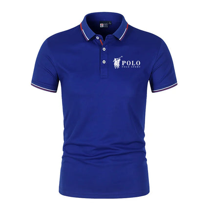 Men's premium summer polo shirt, quick drying, breathable, casual, business fashion, sports, short sleeved, men's clothing