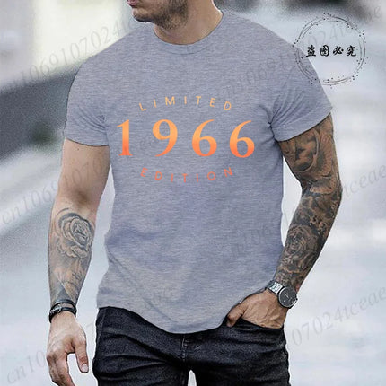 60th Birthday T Shirt,Limited Edition 60th Tee,Perfect Birthday 1966 Gift for Her Him, Men's Birthday Party Tops Tees T-Shirts
