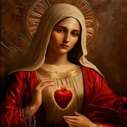 Christian Religious Jesus And Virgin Mary Sacred Heart Canvas Painting Catholic Holy Child Jesus Art Poster Christian Home Decor