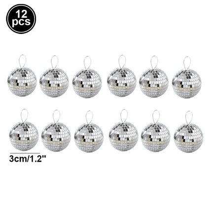 2-10cm Mirror Disco Ball 70s Party Decorations Reflective Hanging Ornaments for Birthday Party Cake Decoration Wedding Supplies