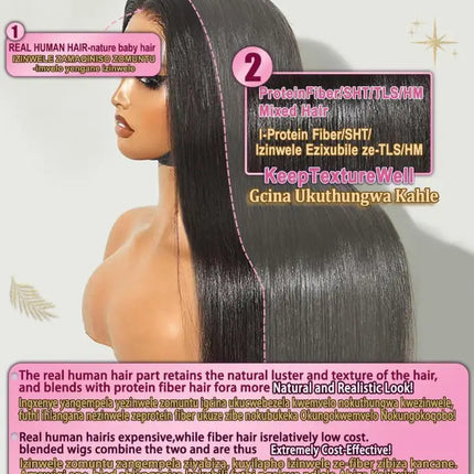 13×6 HD Lace Straight Human Hair Wig Natural Color Pre Plucked Natural Hairline Remy Hair Glueless Wig For Women
