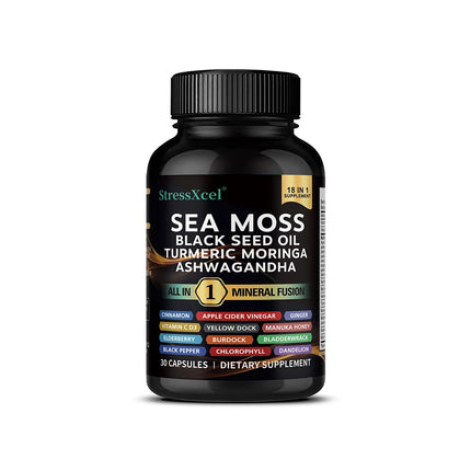 Sea Moss Supplement - Supports Thyroid Health, Antioxidant, Anti-aging, Improve Immunity, Detox, Beauty Health