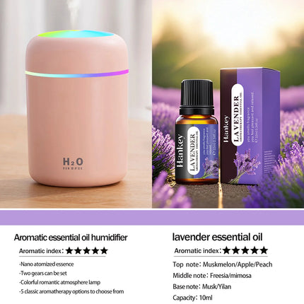 300ml Aromatherapy Diffuser Humidifier Air Purifier Car Home Use Seven-color Light Aromatherapy Essential Oil