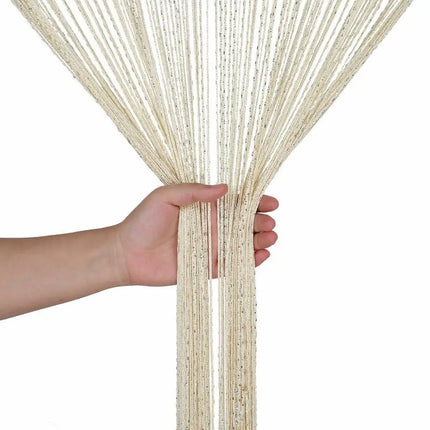 2*1M Tassel Window Curtains Shining Screen Panel Hanging Beaded Curtains Glitter String Curtain Door Fly Screen Party Decoration