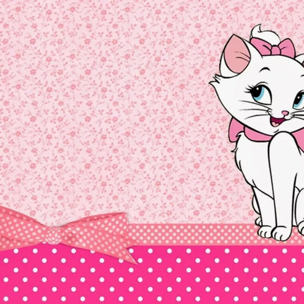 The Aristocats Photography Backdrop For Birthday Party Supplies Marie Photo Backgrounds Pink Marie Cat Theme Baby Shower Banner