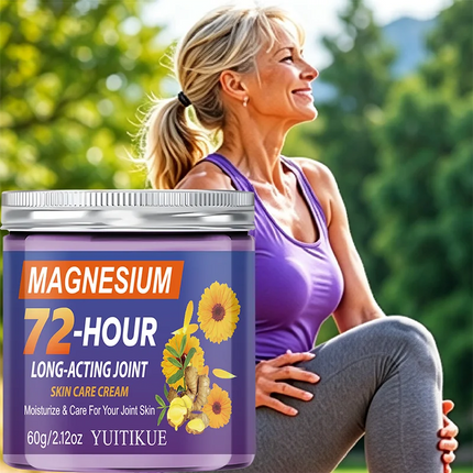 YUITIKUE Magnesium 72 Hour Long Acting Joint Cream Natural Calendula Ginger Nourish Daily Muscle Joint Massage Skin Care 60g
