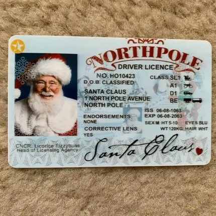 1~10 Cards Santa Claus Flying Licence Christmas Eve Driving Licence Christmas Gift For Children Kids Christmas Decoration 2024
