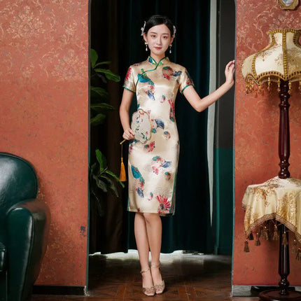 Ethnic Style Party Performance Costume Hanfu Cheongsams Autumn Chinese Style Dress for Women Clothing Fashion Clothes Qipao