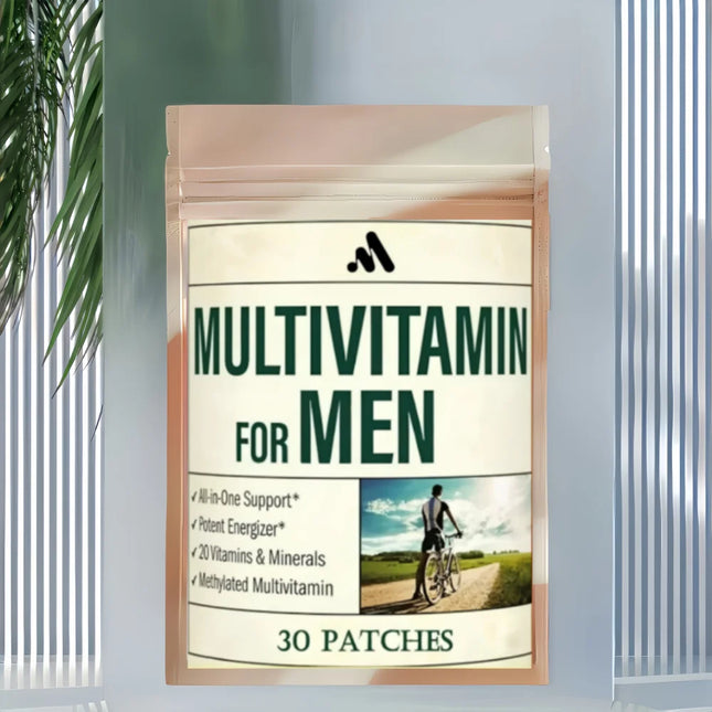 Multivitamin for Men Transdermal Patch, Containing Vitamins A, B6, B12, Zinc, Calcium, and Vitamin D 30 Patches