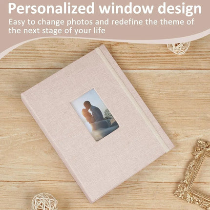 Compact Linen Instant Photo Album Book, 2‑Set Memory Book for Instax Mini, Sprocket Printer Photos, Scrapbook & Card Organizer