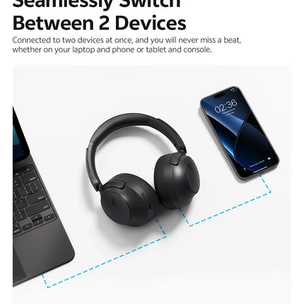 QCY H3S Over Ear Headphone Hi-Res LDAC Spatial Sound Headset H3S -56dB Adaptive ANC Wireless Earphone Bluetooth 6.0 102Hrs