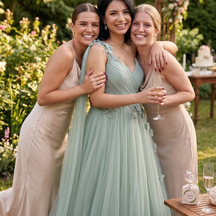 Lucy Light Green Party Evening Dress Mesh Grace Eid Al-fitr Line A Prom Dresses 2024 Ball Gowns Formal Wedding Long Customized