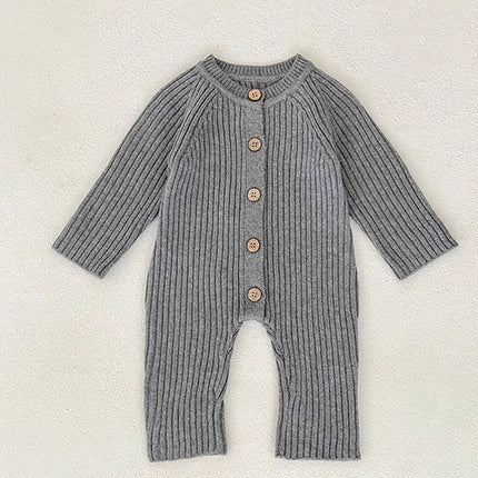 2025 New Autumn 0-24M Children Clothes Newborn Baby Girls Knitted Bodysuits Long Sleeves Lace Splice Korean Style Climbing Suit