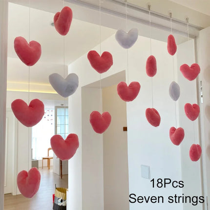 Bow Heart Shaped Curtain Decor Hanging Ornaments Divider String Tassel Curtain Girl Room Living Partiton Beaded Window Valance