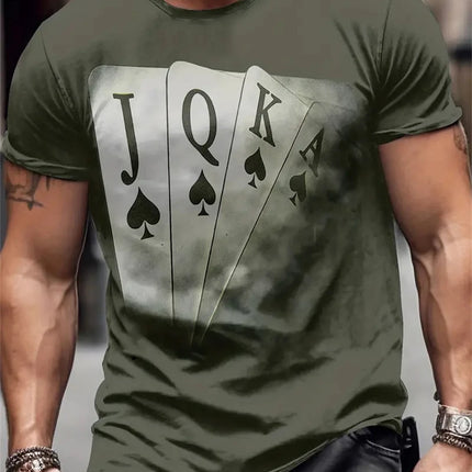 T Shirt for Man Men's Black and Golden Casual T-shirt Printed with "King" Crown + Arm Pattern Clothing Light Luxury Personality