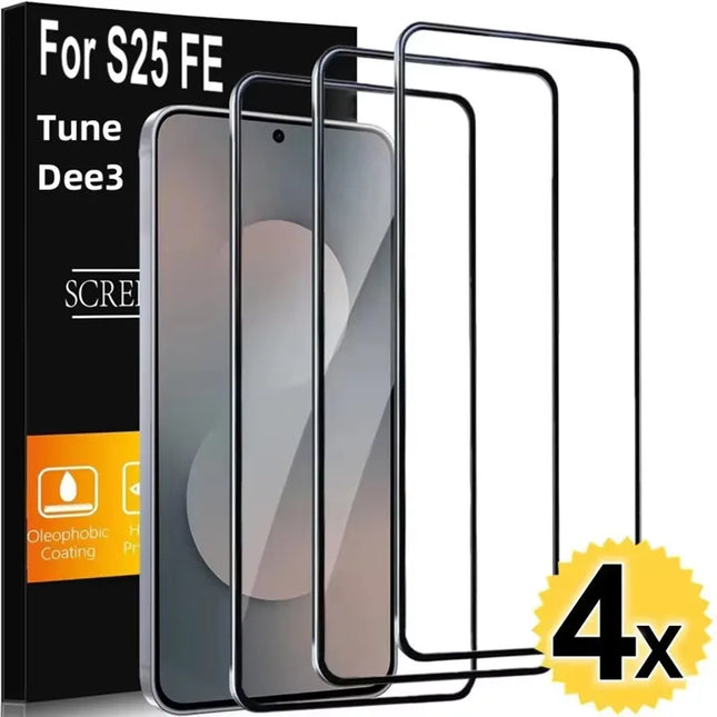 1-4Pcs Tempered Glass For Samsung Galaxy S25 FE S24 S23 S26 S25 Ultra Screen Protector For A16 A56 5g A55 A17 A07 A36 A26 A53