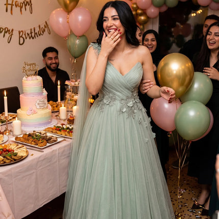 Lucy Light Green Party Evening Dress Mesh Grace Eid Al-fitr Line A Prom Dresses 2024 Ball Gowns Formal Wedding Long Customized