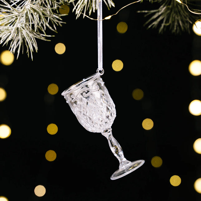 1PC Clear Acrylic Christmas Ornament Transparent Hanging Decor for Xmas Tree Window Home Party Holiday