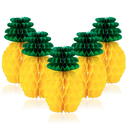 Summer Fruit Honeycomb Ball Strawberry Pineapple Grape Pear Orange Paper Honeycomb Hangings Happy Fruit Birthday Party Decor