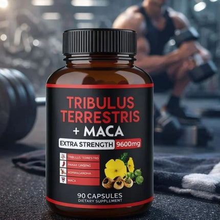 Premium Tribulus Terrestris Capsules - Combined with Ashwagandha, Panax Ginseng & Maca Boost Energy - 90 Counts for 3 Months