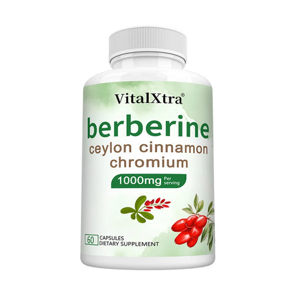 Berberine Capsules with Ceylon Cinnamon & Turmeric, Support Heart Health, Blood Sugar, Liver Function, Immune & Digestive Health
