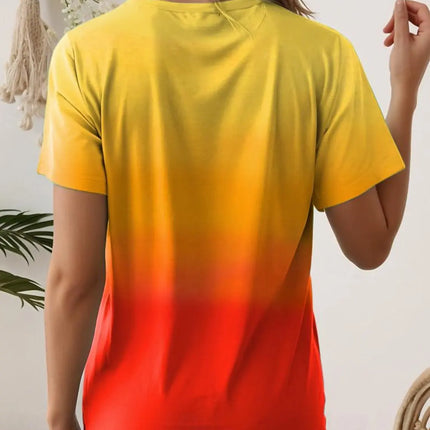 Women's T-Shirts For Women 3d Gradient Print  Tees Casual Street Femalewear Summer  Oversized T-Shirt Fashion Lady Y2k Clothing