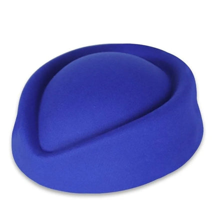 New British Retro Top Hats Formal Concave Top Felt Beret Solid Flight Attendant Hat Women Headwear