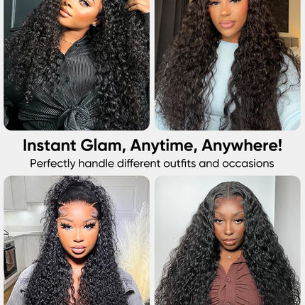 Water Wave Lace Front Wigs Glueless Wig Human Hair Ready To Wear Wigs Brazilian Lace Frontal Human Hair Wigs Pre Cut For Women