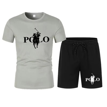 2026 Summer Fashion Trend Leisure Sports Set Mesh High Street Men's Set T-shir