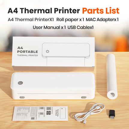 D82 Thermal Printer  USB Portable Photo Printer 203dpi for Images Exam Paper W/ Adjustable 56mm/77mm/107mm/210mm/216mm Printing