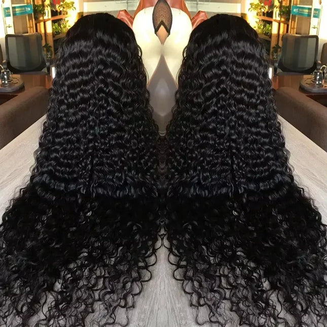 13x6 Glueless 250 Density Brazilian Deep Wave Curly HD Lace Frontal Human Hair Wig For Women Preplucked Best Hair Water Wig