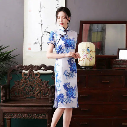 Ethnic Style Party Performance Costume Hanfu Cheongsams Autumn Chinese Style Dress for Women Clothing Fashion Clothes Qipao